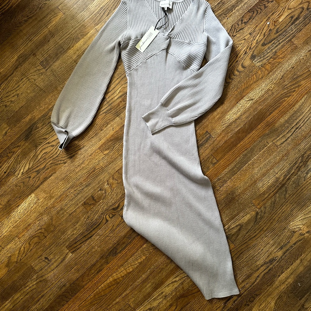 NWT Freshman 1996 Silver Long Sleeve Dress